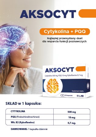 Reklama Aksocyt Cytydyna + PGG – key visual rozwinięty z projektu opakowania